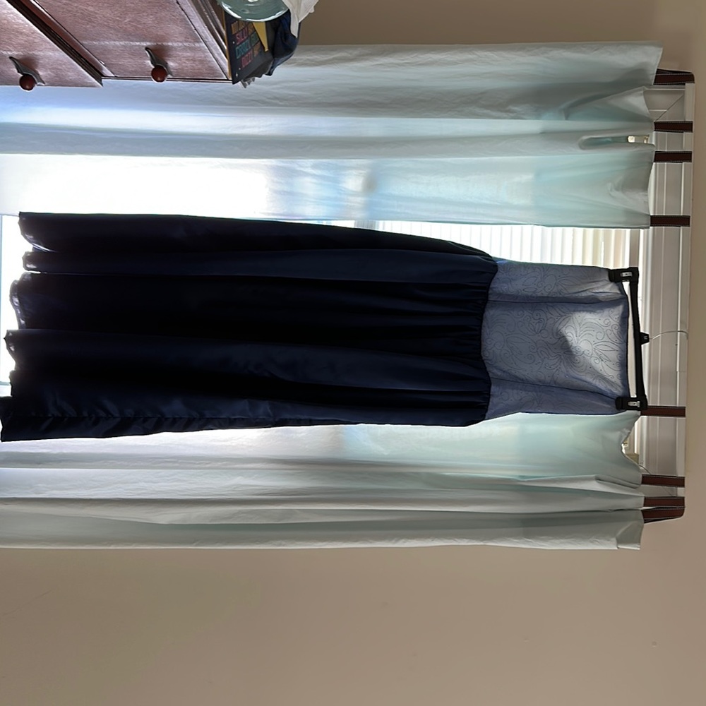 Blue dress- Strapless. Homemade